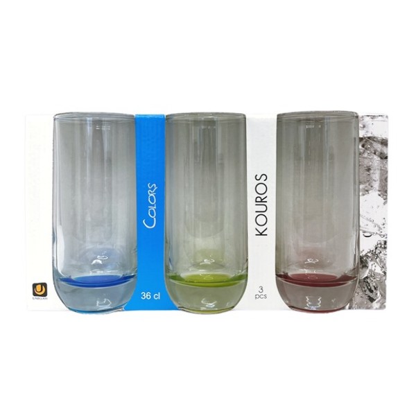 Чаша за водa 360 ml Ф68.5/H143 mm Uniglass Kouros Colors 3 броя в опаковка №91500CB52-SV3 /8 комплекта в кашон/