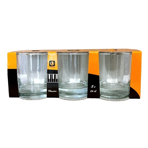 Чаша за уиски 225 ml Ф73/Н88 mm Uniglass Classico 3 броя в опаковка №93100 /12 комплекта в кашон/
