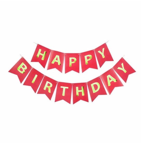 Надпис HAPPY BIRTHDAY брокат червено №SO-1028 /12 броя в стек/