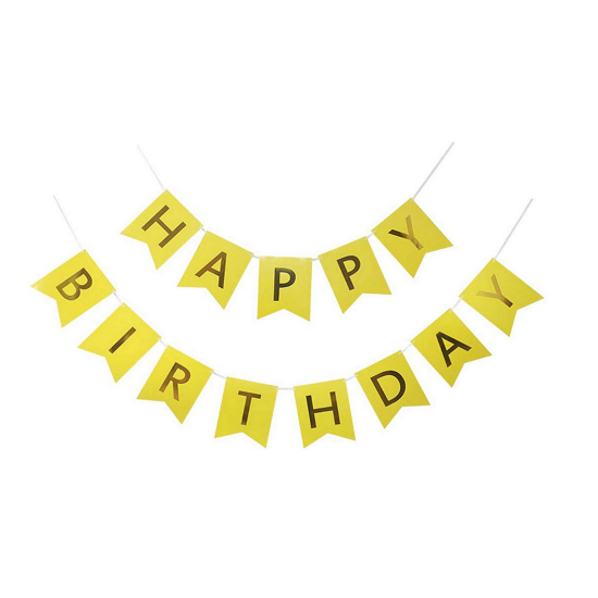 Надпис HAPPY BIRTHDAY голям едноцветен жълт №SO-871