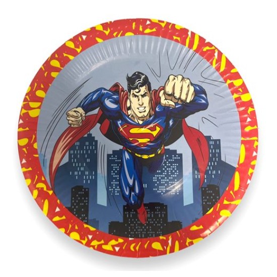 Чиния за парти 10ка кръг SUPERMAN Ф18см