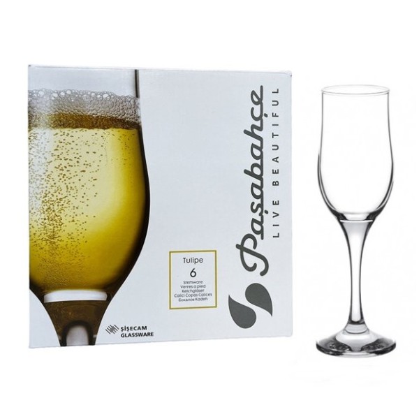 Чаша за шампанско 200ml Tulipe Pasabahce 6 броя в комплект №44160 /4 комплекта в кашон/