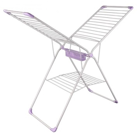 Сушилник за дрехи Buterfly deluxe с кошница 21м бяло + лилаво №491