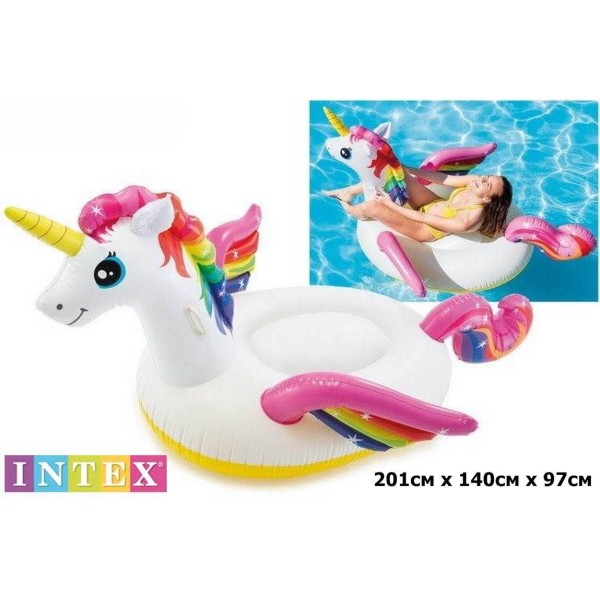 Надуваема фигура ЕДНОРОГ INTEX 198х140х97см №57561