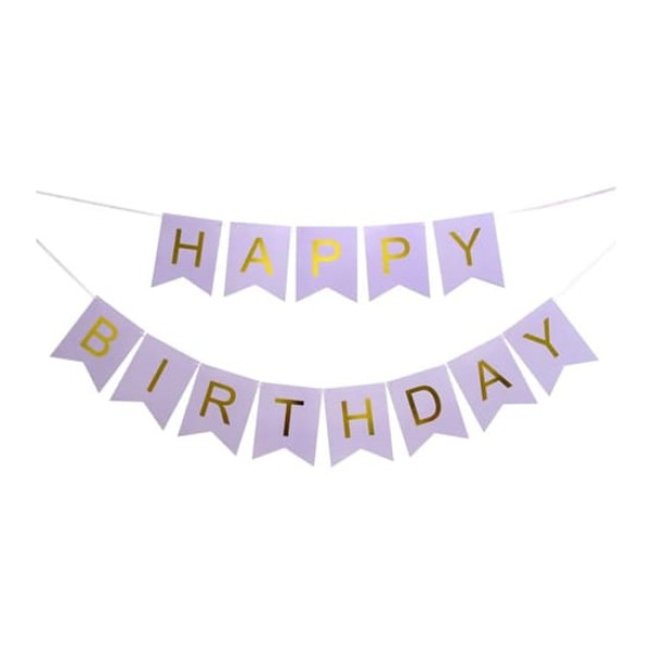 Надпис HAPPY BIRTHDAY брокат лилаво 17см x12см /10 броя в стек/