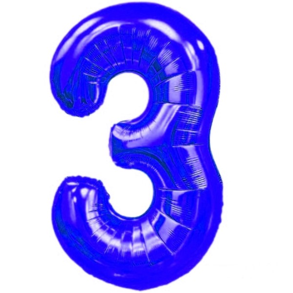 Балон цифра 32"  синя "3" /12 броя в стек/