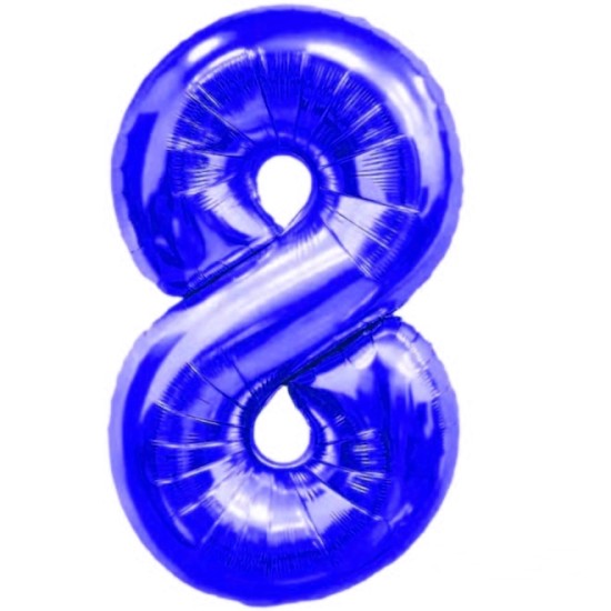 Балон цифра 32"  синя "8" /12 броя в стек/