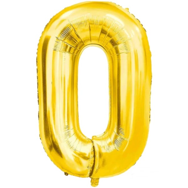Балон цифра 40"  златен "0" /12 броя в стек/