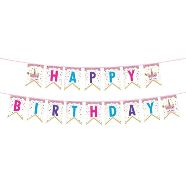 Надпис HAPPY BIRTHDAY 5m ЕДНОРОГ