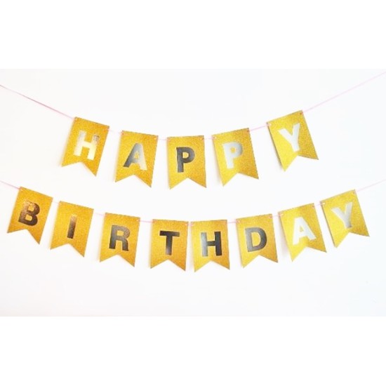 Надпис HAPPY BIRTHDAY 5m ЗЛАТЕН