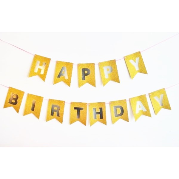 Надпис HAPPY BIRTHDAY 5m ЗЛАТЕН