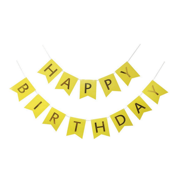 Надпис HAPPY BIRTHDAY 12x17см жълт /6 броя в стек/