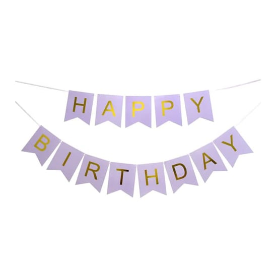 Надпис HAPPY BIRTHDAY 12x17см лилав /6 броя в стек/