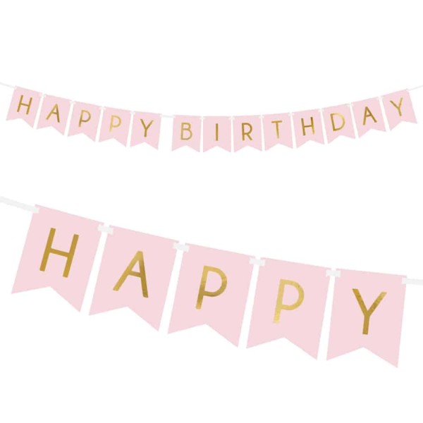 Надпис HAPPY BIRTHDAY 16x20см пудра /6 броя в стек/