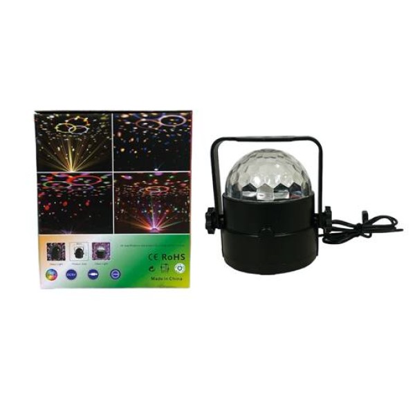 Диско прожектор с вградени тонколонки ЗВЕЗДИ LED/Bluetooth/USB/TF card №XY-890 в кутия