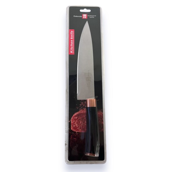 Нож Gentleman Knife черна дръжка с розово злато 20см