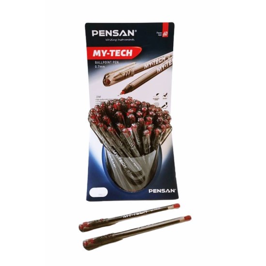 Химикалка PENSAN MY-TECH на дисплей червен /60 броя  на дисплей/