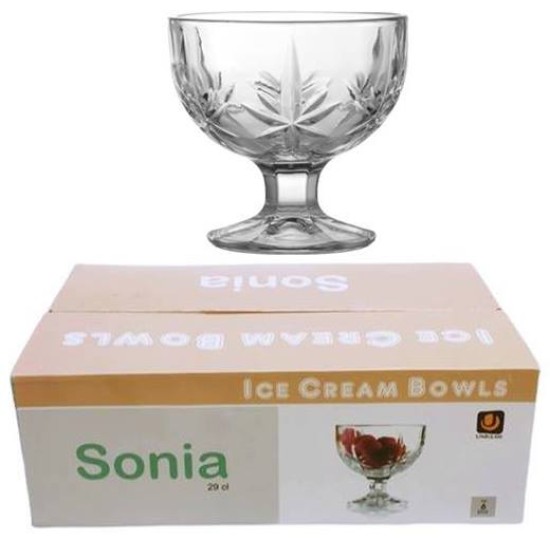 Чаша за мелба на столче 290 ml Ф99/Н103 mm Uniglass Sonia 6 броя в цветна кутия №44851 /6 комплекта в кашон/