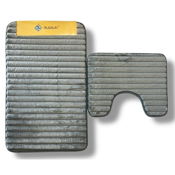 Комплект за баня 2 части релефен СИВ 40см х 50см + 50см х 80см