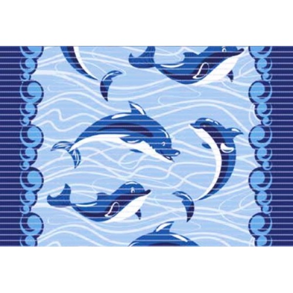 Постелка за баня AQUA NOVA 65см/15м №510-A синя с делфини