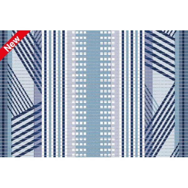 Постелка за баня AQUA NOVA 65см/15м №583A декор линии синьо