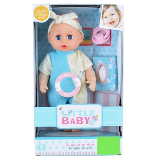 Бебе 25см музикално с аксесоари Little Baby в кутия №655-1A