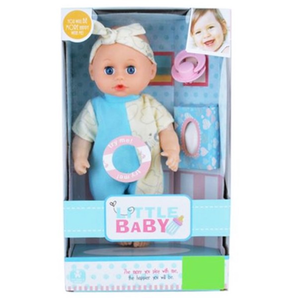 Бебе 25см музикално с аксесоари Little Baby в кутия №655-1A