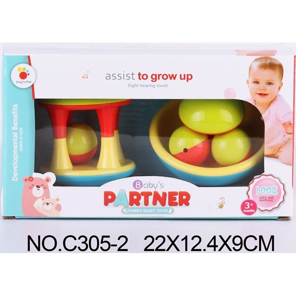 Дрънкалки 2 броя Babys PARTNER в кутия №C305-2