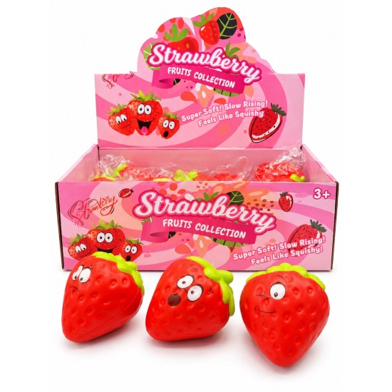 Скуиши играчка за мачкане ЯГОДА 10 см /12 броя на дисплей/