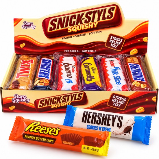 Скуиши играчка за мачкане ШОКОЛАДОВИ ДЕСЕРТИ SNICK-STYLS 20 см х 4 см х 3 см /16 броя на дисплей/