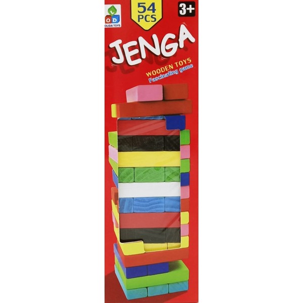 Настолна игра JENGA цветна 54 части 19х6,5см №6054C
