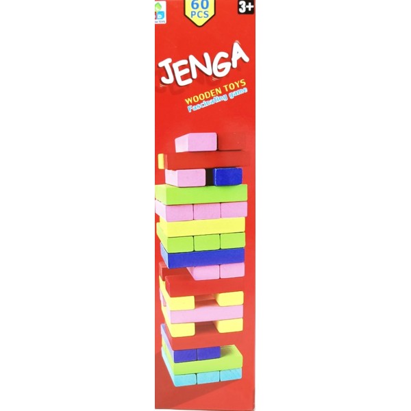 Настолна игра JENGA цветна 60 части 32х8см №7560S