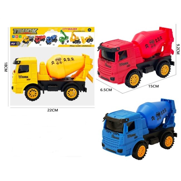Бетоновоз TRUCK 15х9,2х6,5см в плик №636-28