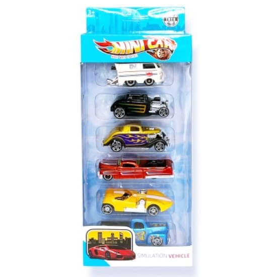 Коли метал 6 броя MINI CAR в кутия №А118-12