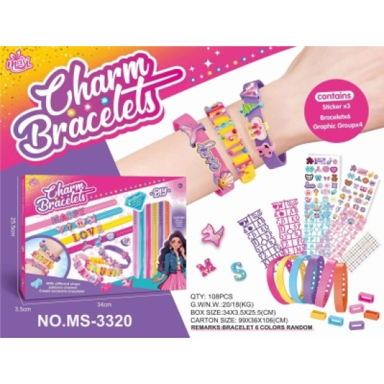 Комплект за правене на гривни Charm Bracelets в кутия №MS-3320