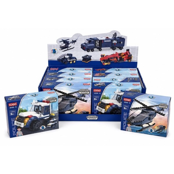 Конструктор COGO POLICE 123 части №3036 /8 броя на дисплей/