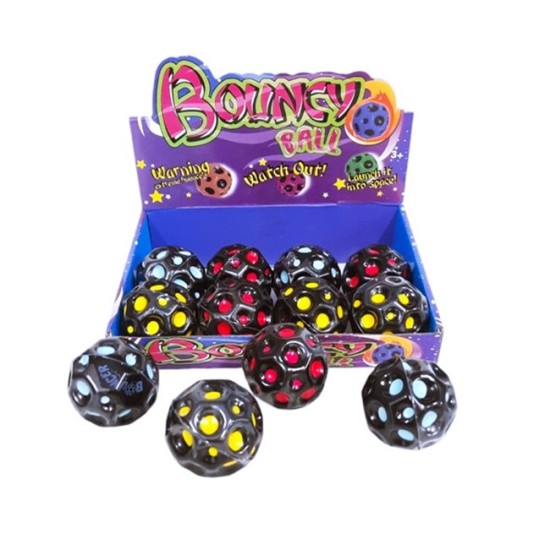 Топче BOUNCY Moon Ball черно 6см /12 броя в кутия/