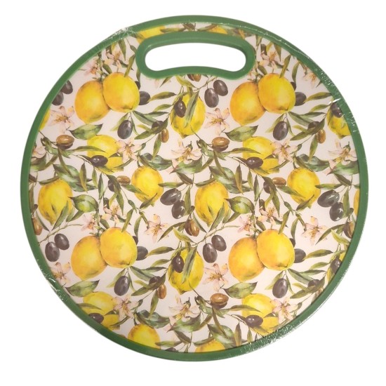 Дъска за рязане пвц декор OLIVE/LEMON Ф35см