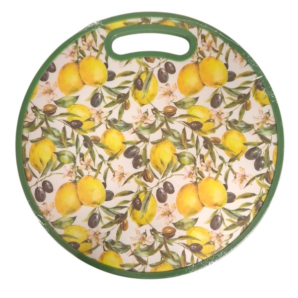 Дъска за рязане пвц декор OLIVE/LEMON Ф35см