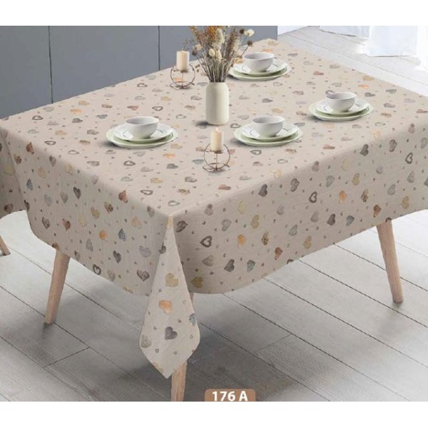 Мушама Mirella 140см/20м №176-A бeжова декор сърца