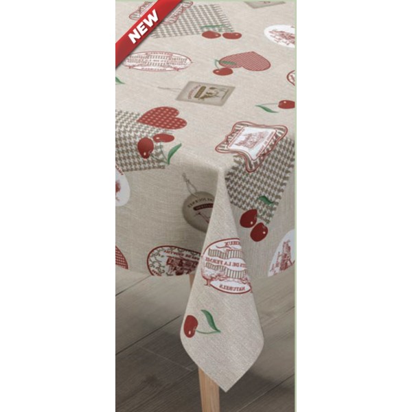 Мушама Mirella 140см/20м №177-A кафява със сърца и черешки