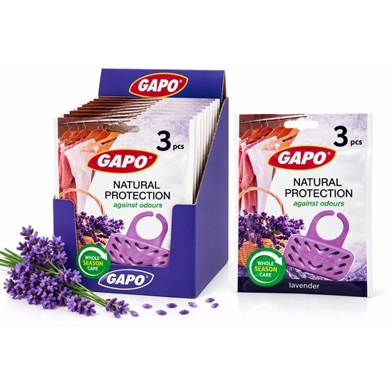 Ароматизатор против молци GAPO NATURAL PROTECTION Лавандула 3 броя в плик  /5 плика в кутия/