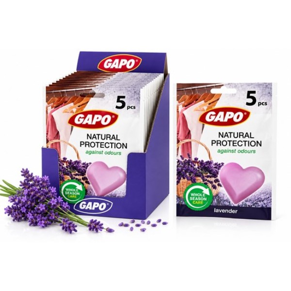 Ароматизатор против молци GAPO NATURAL PROTECTION Лавандула 5 таблетки в плик  /15 плика в кутия/
