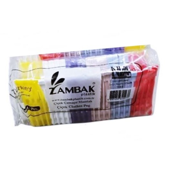 Щипки за пране 24 броя в пакет Zambak №101 /6 пакета в стек/