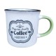Чаша порцелан Ф8см Н7см COFFEE с цветна дръжка /12 броя в стек/
