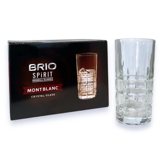 Чаша за безалкохолно BRIO SPIRIT MONT BLANC 350мл кристално стъкло 6 броя в опаковка №106214