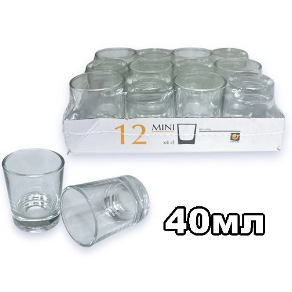 Чаша за шотове 40 ml Ф44/Н52 mm Uniglass Mini 12 броя фолирана опаковка №56108 /8 комплекта в кашон/
