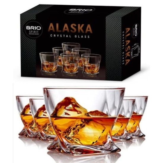 Чаша за уиски BRIO SPIRIT ALASKA 300мл кристално стъкло 6 броя в опаковка №106202