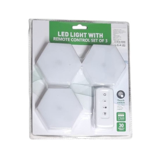 LED лампи 3 броя с дистанционно на блистер №