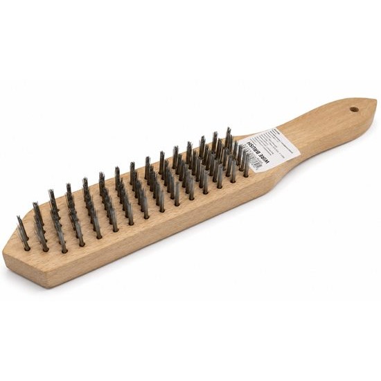 Четка телена с дървена дръжка /12 броя в кутия /